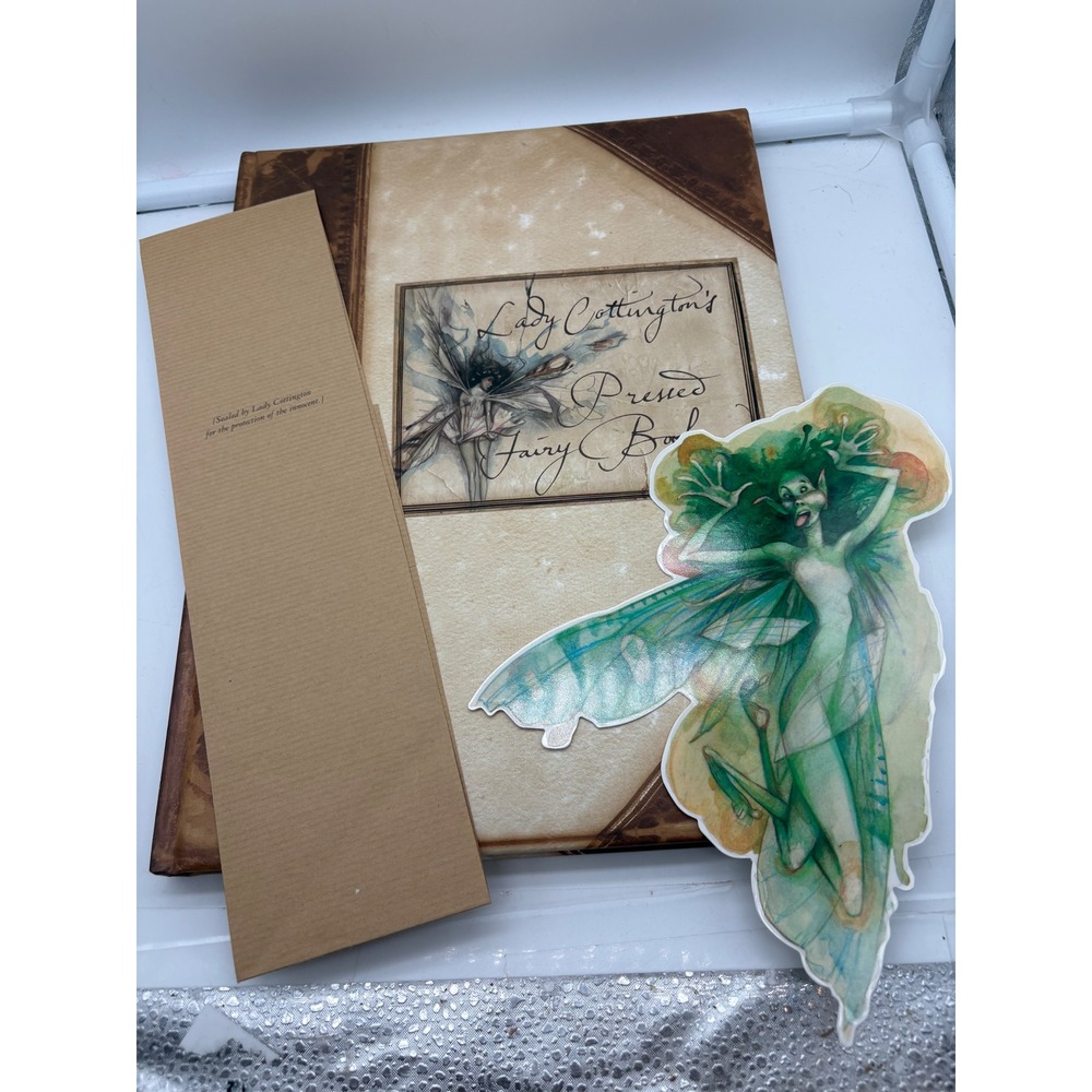 Lady Cottington Pressed Fairy Book w/ Original Bookmark & Window Cling Sticker